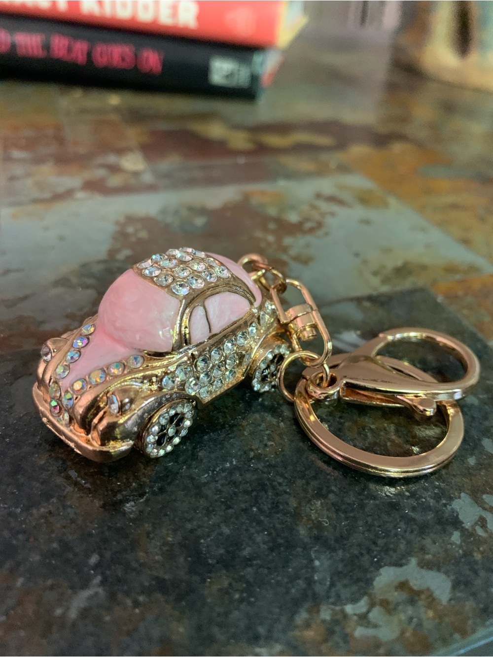 Pink Crystal Car Keyring Key bag charm
